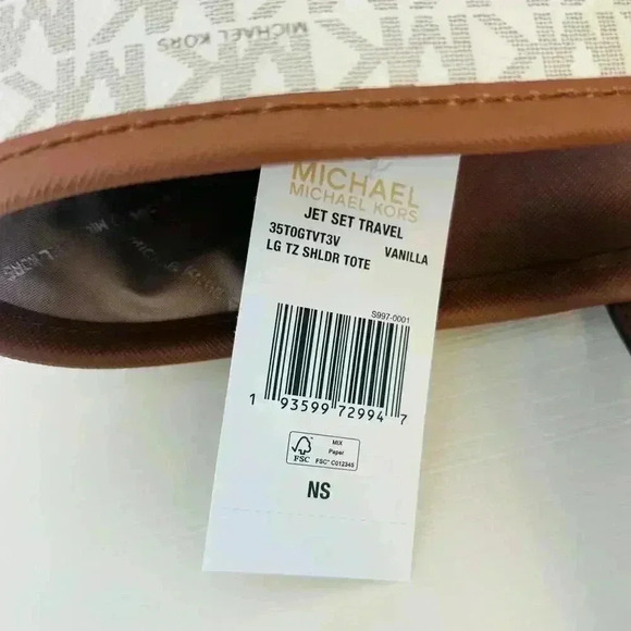 Michael Kors Purse & wallet Jet Set Travel Large Tote Shoulder Bag Vanilla - Picture 7 of 12